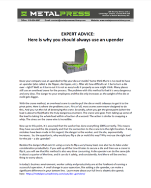 Die Upender And Mold Tippers